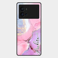 Pink Marble Glossy Metal Case Cover For Iqoo 9 Pro 5G