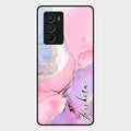 Pink Marble Glossy Metal Case Cover For Iqoo 9 Se 5G