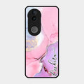 Pink Marble Glossy Metal Case Cover For Iqoo Z10R