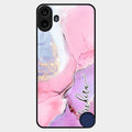 Pink Marble Glossy Metal Case Cover For Nothing Cmf Phone 1
