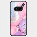 Pink Marble Glossy Metal Case Cover For Nothing Phone 2A Plus