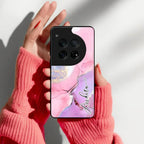 Pink Marble Glossy Metal Case Cover For OnePlus - ShopOnCliQ