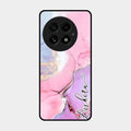 Pink Marble Glossy Metal Case Cover For Oneplus 13 5G