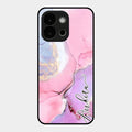 Pink Marble Glossy Metal Case Cover For Oneplus 13S 5G