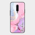 Pink Marble Glossy Metal Case Cover For Oneplus 7 Pro