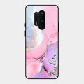 Pink Marble Glossy Metal Case Cover For Oneplus 8 Pro