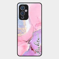 Pink Marble Glossy Metal Case Cover For Oneplus 9 5G