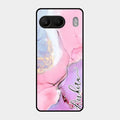 Pink Marble Glossy Metal Case Cover For Oneplus Nord 4 5G
