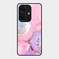 Pink Marble Glossy Metal Case Cover For Oneplus Nord Ce 3 5G