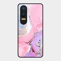 Pink Marble Glossy Metal Case Cover For Oneplus Nord Ce 4 Lite 5G
