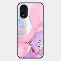 Pink Marble Glossy Metal Case Cover For Oppo A38