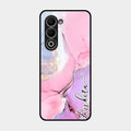 Pink Marble Glossy Metal Case Cover For Oppo A5 5G