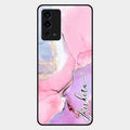 Pink Marble Glossy Metal Case Cover For Oppo A55