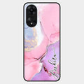 Pink Marble Glossy Metal Case Cover For Oppo A78 5G