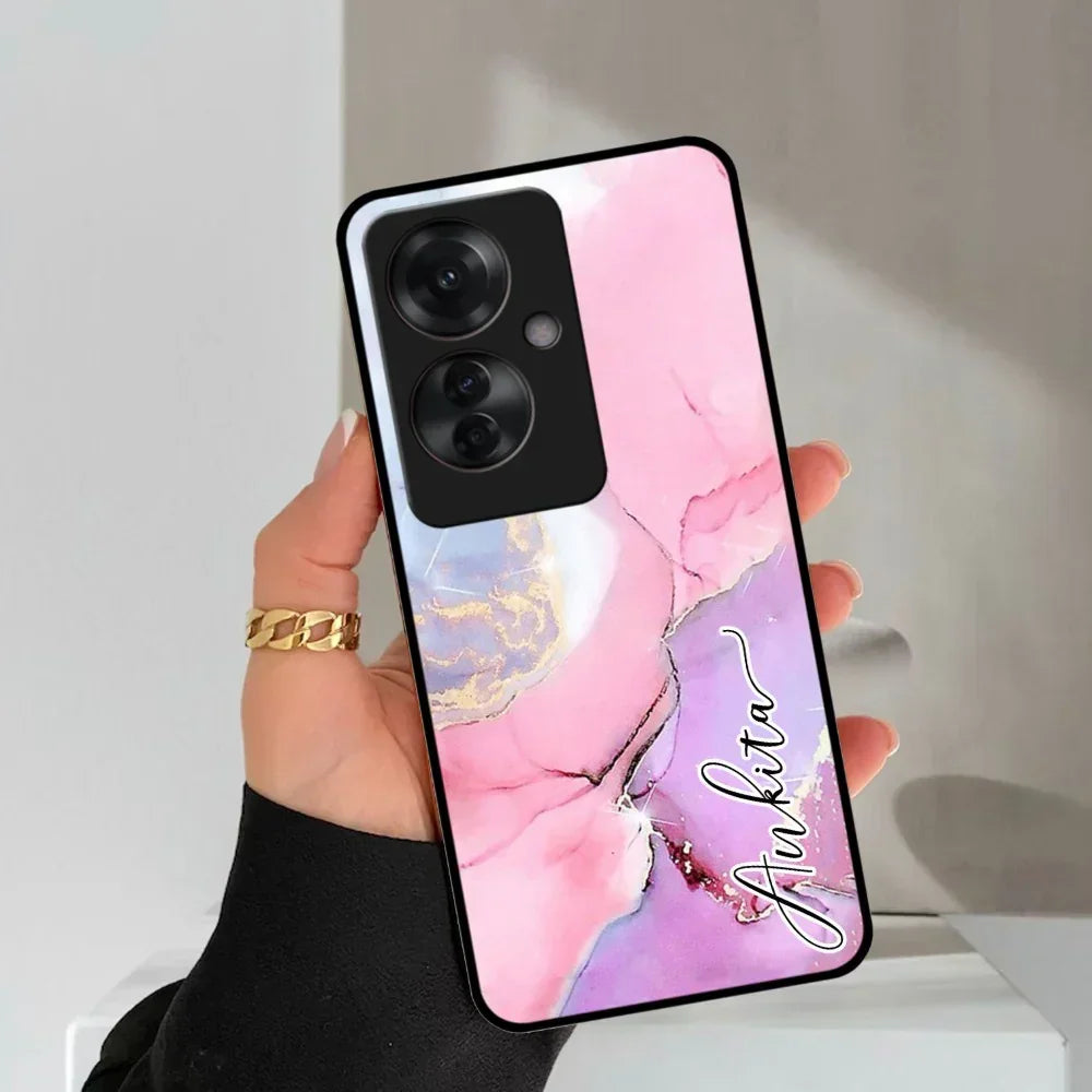 Pink Marble Glossy Metal Case Cover For Oppo - ShopOnCliQ