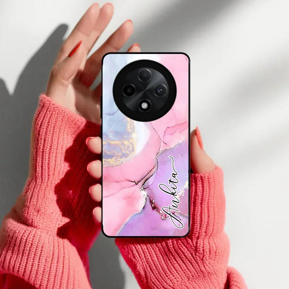 Pink Marble Glossy Metal Case Cover For Oppo - ShopOnCliQ