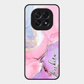 Pink Marble Glossy Metal Case Cover For Oppo F29 5G