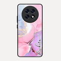 Pink Marble Glossy Metal Case Cover For Oppo F31 Pro Plus 5G