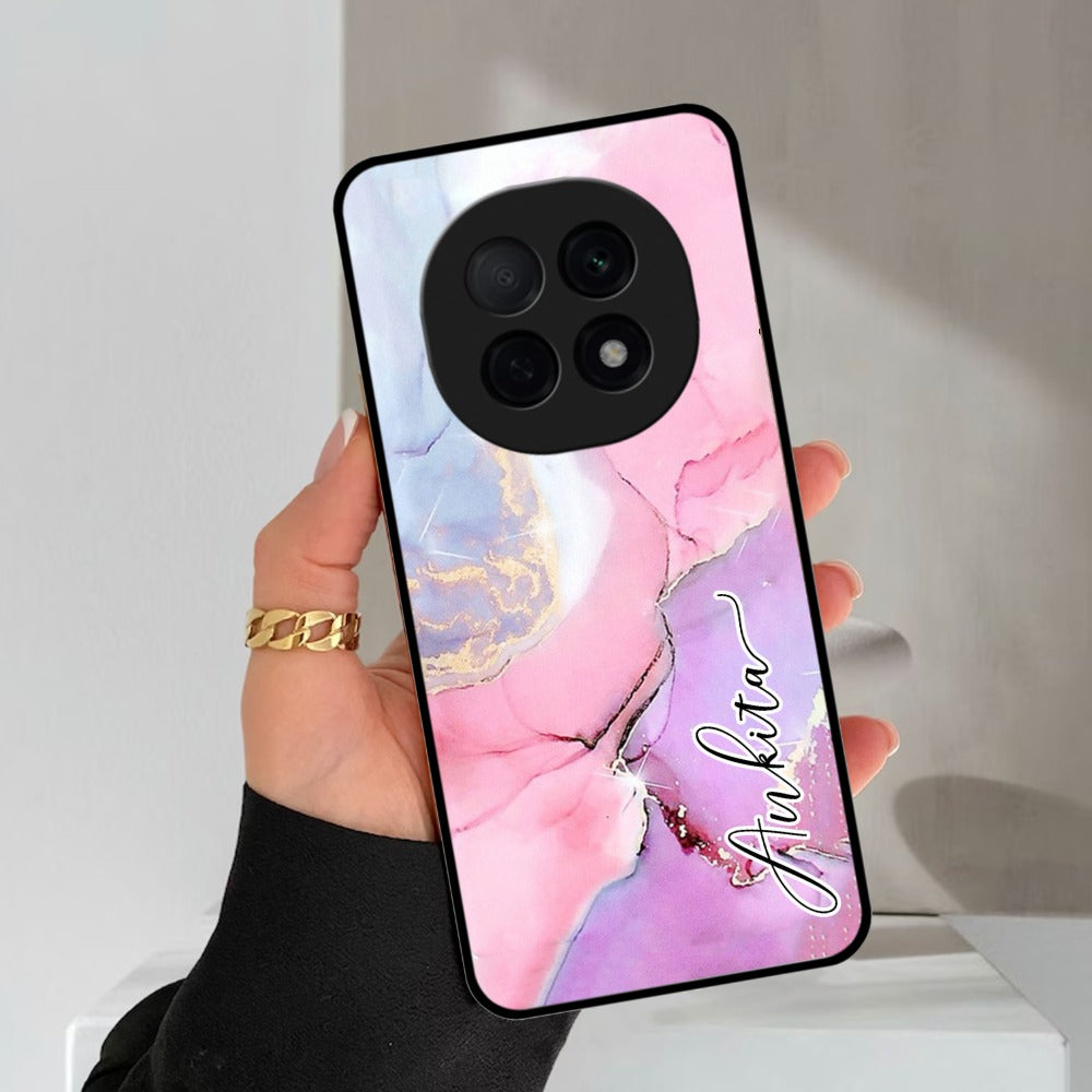 Pink Marble  Glossy Metal Case Cover For Oppo