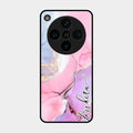 Pink Marble Glossy Metal Case Cover For Oppo Find X8 Pro 5G