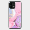 Pink Marble Glossy Metal Case Cover For Oppo K13 5G