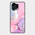 Pink Marble Glossy Metal Case Cover For Oppo K13 Turbo 5G