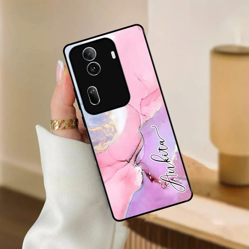 Pink Marble Glossy Metal Case Cover For Oppo - ShopOnCliQ