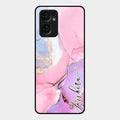 Pink Marble Glossy Metal Case Cover For Oppo Reno 7 5G