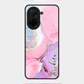 Pink Marble Glossy Metal Case Cover For Poco C71