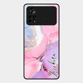 Pink Marble Glossy Metal Case Cover For Poco X4 Pro 5G
