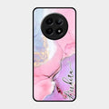 Pink Marble Glossy Metal Case Cover For Realme 12 5G