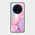 Pink Marble Glossy Metal Case Cover For Realme 14 Pro Plus 5G