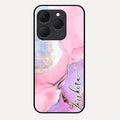 Pink Marble Glossy Metal Case Cover For Realme 15T 5G