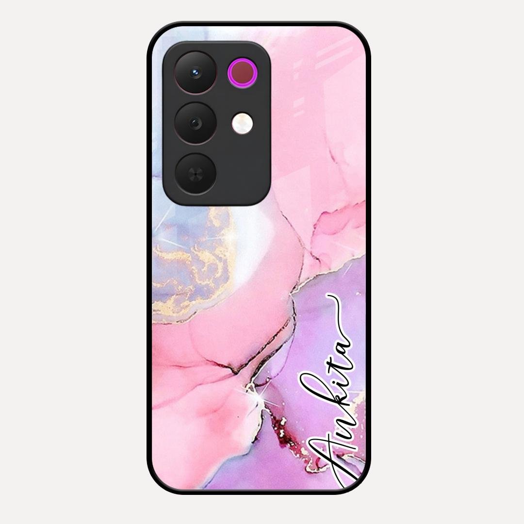 Pink Marble Glossy Metal Case Cover For Realme C85 5G