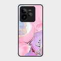 Pink Marble Glossy Metal Case Cover For Realme Gt 7 Pro