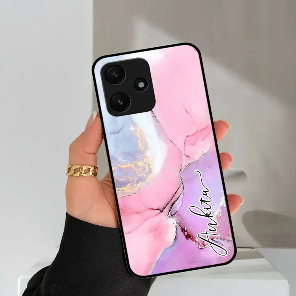 Pink Marble Glossy Metal Case Cover For Poco - ShopOnCliQ