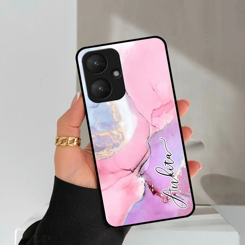 Pink Marble Glossy Metal Case Cover For Redmi - ShopOnCliQ