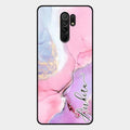 Pink Marble Glossy Metal Case Cover For Redmi 9 Prime