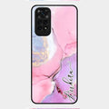 Pink Marble Glossy Metal Case Cover For Redmi Note 11