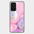 Pink Marble Glossy Metal Case Cover For Redmi Note 11T 5G