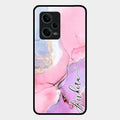 Pink Marble Glossy Metal Case Cover For Redmi Note 12 Pro 5G