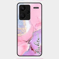 Pink Marble Glossy Metal Case Cover For Redmi Note 13 Pro Plus 5G
