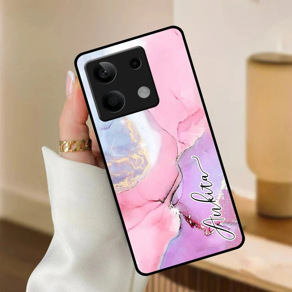 Pink Marble Glossy Metal Case Cover For Redmi - ShopOnCliQ