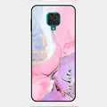 Pink Marble Glossy Metal Case Cover For Redmi Note 9 Pro Max