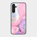 Pink Marble Glossy Metal Case Cover For Samsung Galaxy A16 5G