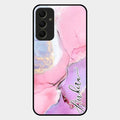 Pink Marble Glossy Metal Case Cover For Samsung Galaxy A34 5G