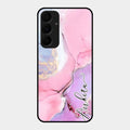 Pink Marble Glossy Metal Case Cover For Samsung Galaxy A35 5G