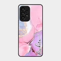 Pink Marble Glossy Metal Case Cover For Samsung Galaxy A53 5G