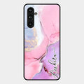 Pink Marble Glossy Metal Case Cover For Samsung Galaxy F54 5G