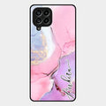 Pink Marble Glossy Metal Case Cover For Samsung Galaxy M53 5G